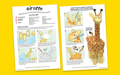 Make! A giraffe storage box out of paper mache