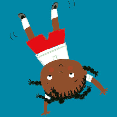 Child doing a handstand illustration – human body books for kids – Miles Kelly