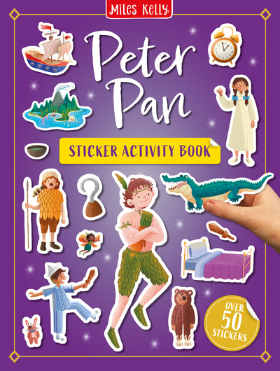 Peter Pan Sticker Activity Book cover by Miles Kelly. The illustrations are sample stickers from the story.