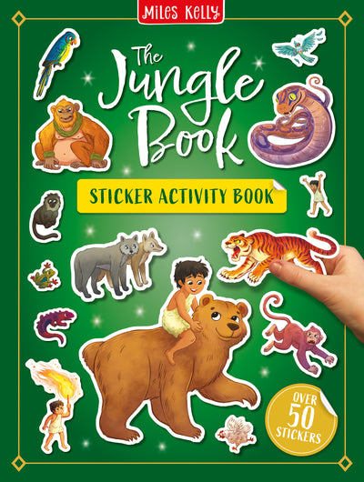 The Jungle Book Sticker Activity Book cover by Miles Kelly. The illustrations show sample stickers.