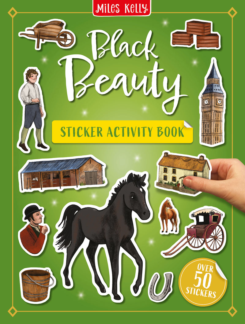 Black Beauty Sticker Activity Book cover by Miles Kelly. The illustrations show samples of the stickers.