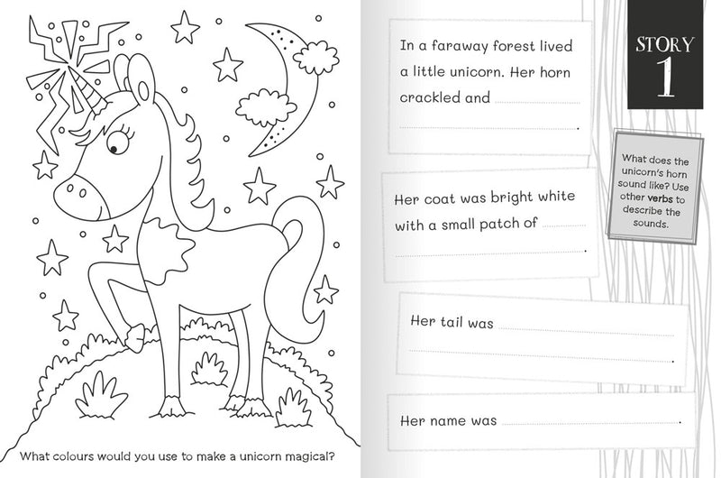 Create & Colour Stories Magical inside pages by Miles Kelly Children&