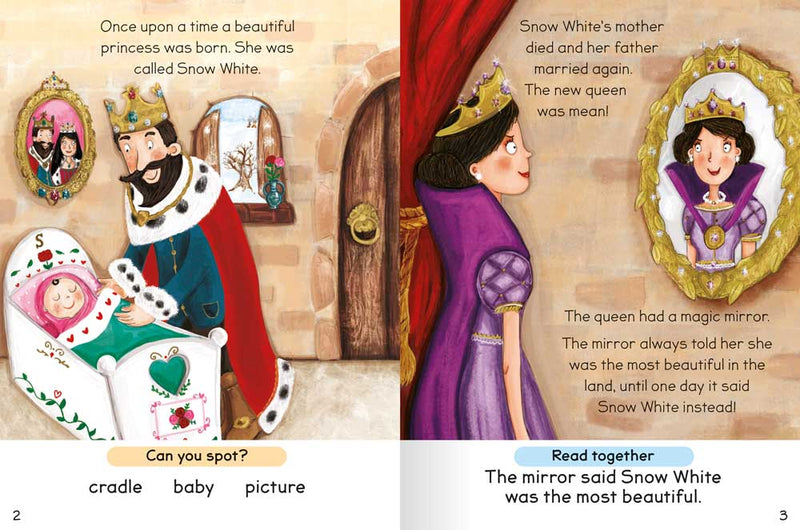 Reading with Fairytales Snow White and the Seven Dwarfs sample page by Miles Kelly Children&