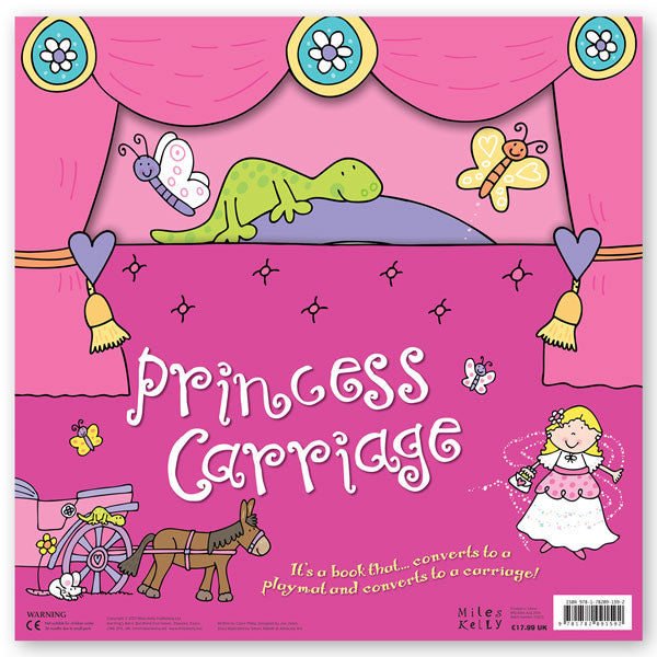 Convertible Princess Carriage – 3-in-1 Book & Sit-in Princess Coach Toy & Interactive Play Mat for Kids