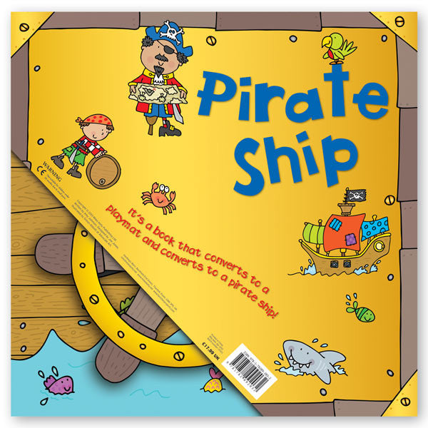 Convertible Pirate Ship – Sit-in Ship & Adventure Story Book & Interactive Play Mat for 3–6 Years