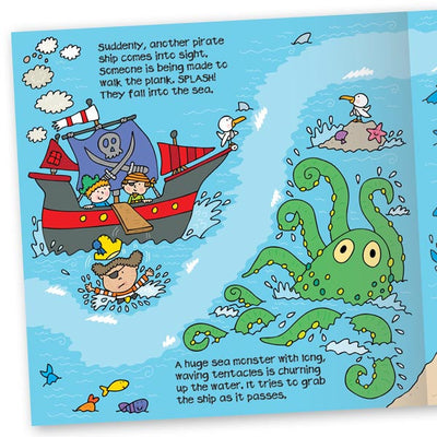 Convertible Pirate Ship – Sit-in Ship & Adventure Story Book & Interactive Play Mat for 3–6 Years