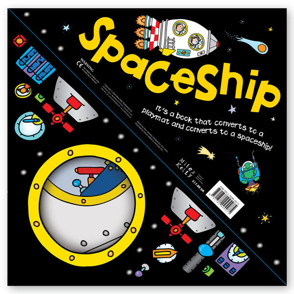 Convertible Spaceship – Sit-inside Rocket Toy & Space Play Mat & Space Mission Story Book for Kids aged 3–6 Years