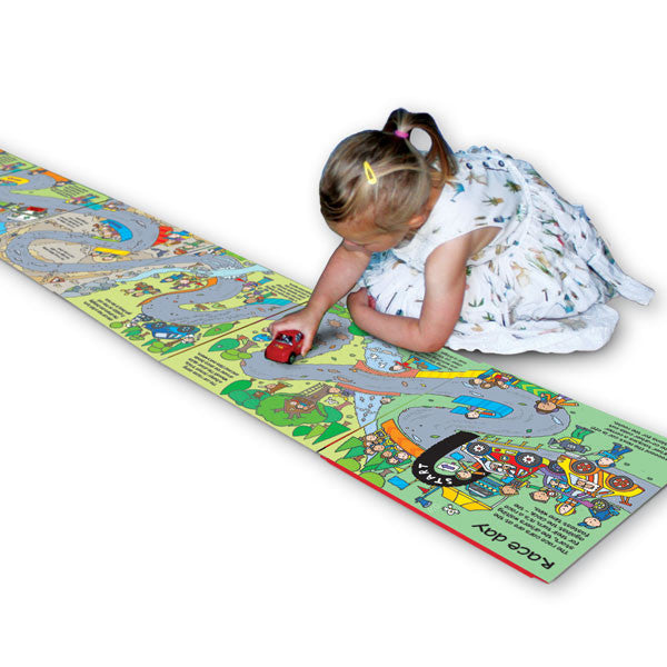 Convertible Race Car – Sit-in Car & Fun Playmat & Racing Storybook for 3–6 Years