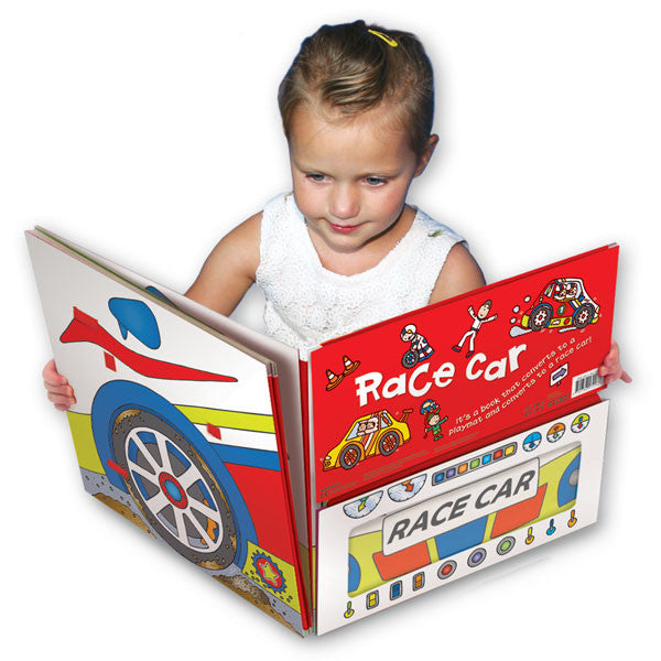 Convertible Race Car – Sit-in Car & Fun Playmat & Racing Storybook for 3–6 Years