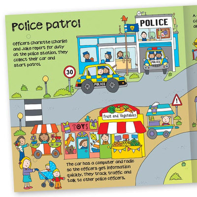 Convertible Police Car – Sit-in Car & Adventure Story Book & Play Mat for Preschoolers