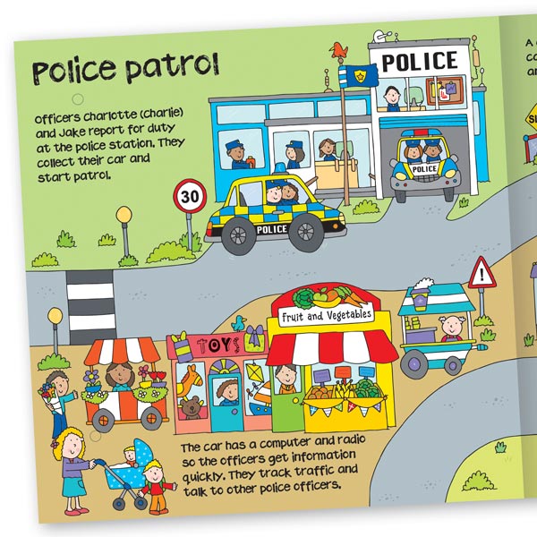 Convertible Police Car – Sit-in Car & Adventure Story Book & Play Mat for Preschoolers
