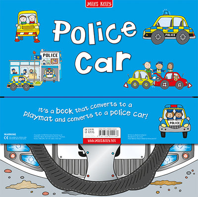 Convertible Police Car – Sit-in Car & Adventure Story Book & Play Mat for Preschoolers