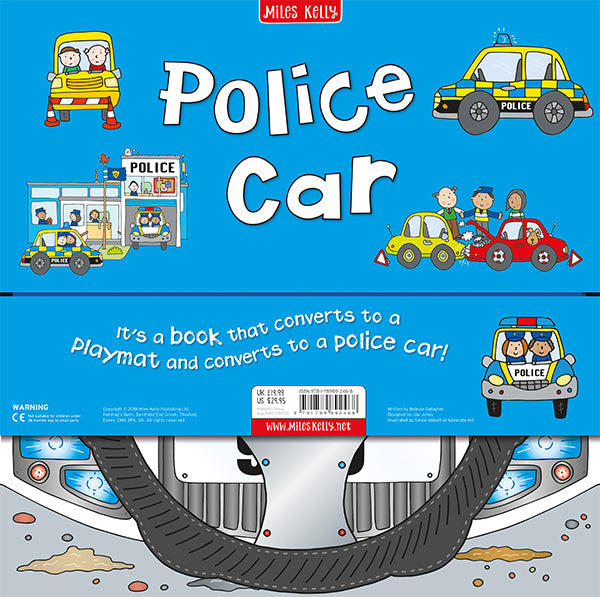 Convertible Police Car – Sit-in Car & Adventure Story Book & Play Mat for Preschoolers